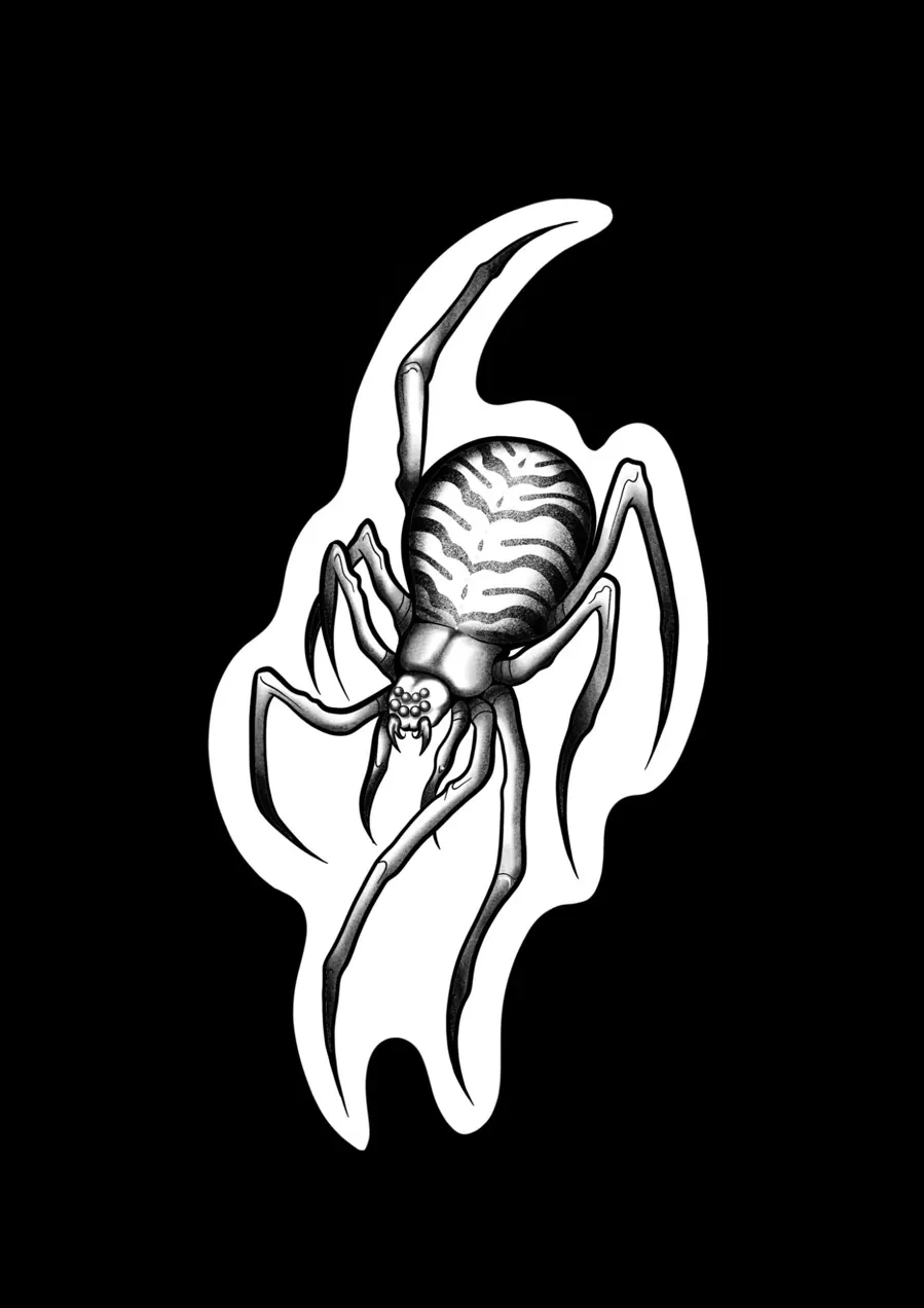 Diseño de Halloween de PinkShark Tattoo: una araña
