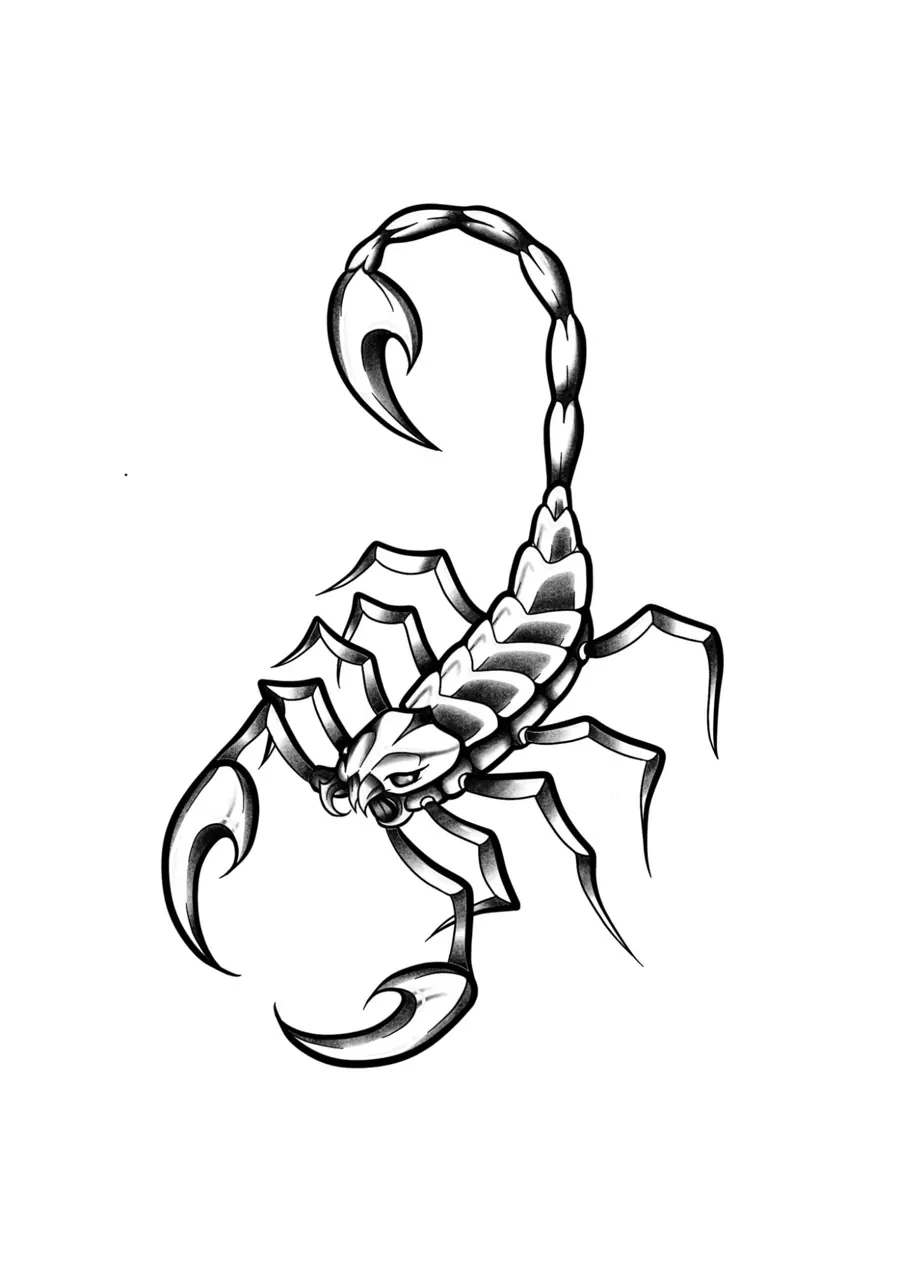 Diseño de Halloween de PinkShark Tattoo: un escorpión